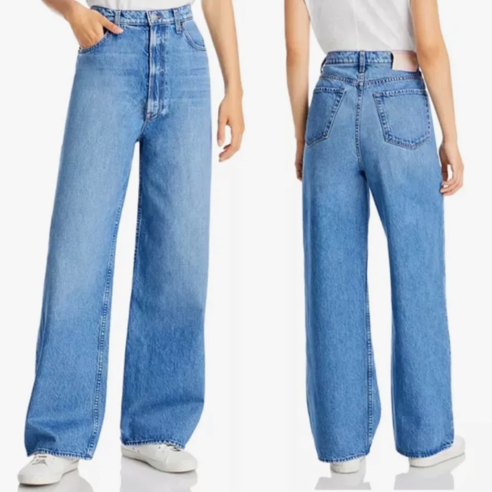 Mother SNACKS! The Yummy Puddle Wide Leg Jeans In Delicious Memories size 27